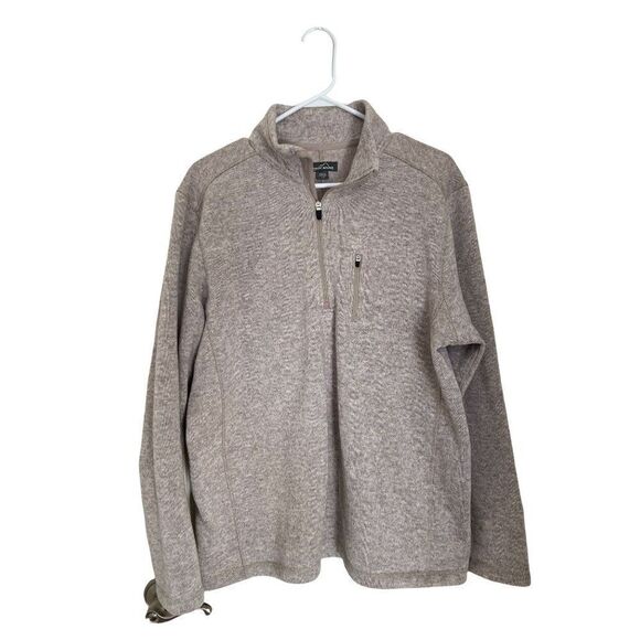 Quarter Zip Tan Eddie Bauer Sweater (Large) - Picture 1 of 5